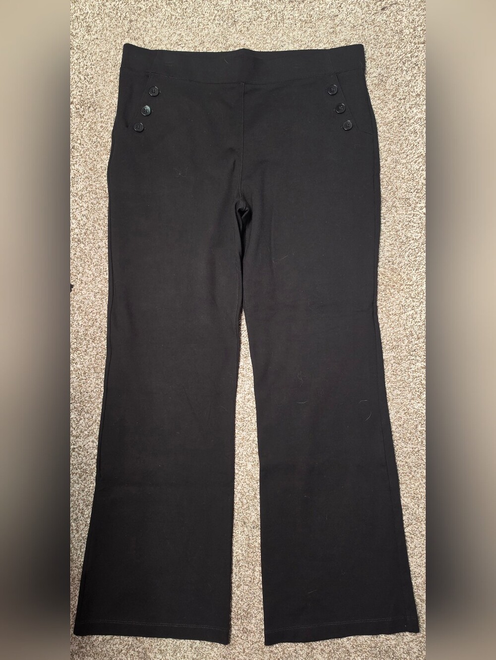 Betabrand Six Button Dress Pant Yoga Pants in black XXL